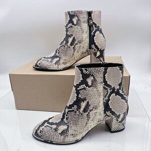 Stuart Weitzman Kiandra PRY-Printed Python Snakeskin Heeled Boots US 5.5 EU 36